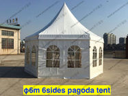 White PVC Cover Pagoda Party Tent , Waterproof Outdoor Event Tent Transparent Windows